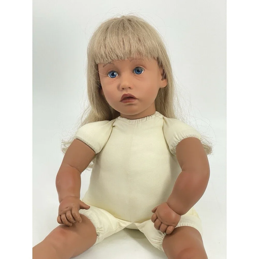 Apple Valley Doll Works 22” Blonde Blue Eyes Vinyl Doll Secrist Toys Vintage